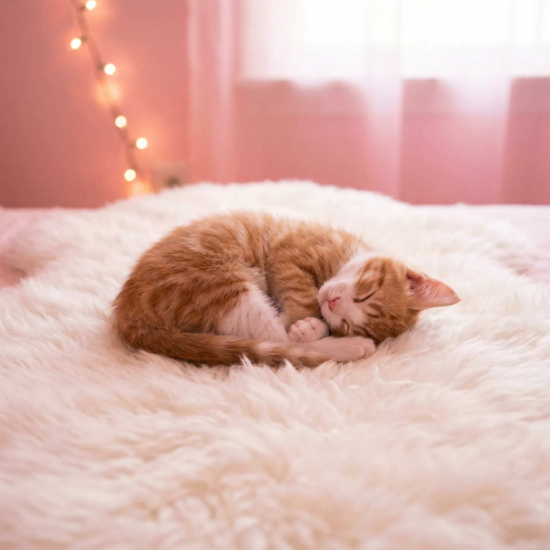 小猫蜷成一团入睡 - 坐在学长上写作业