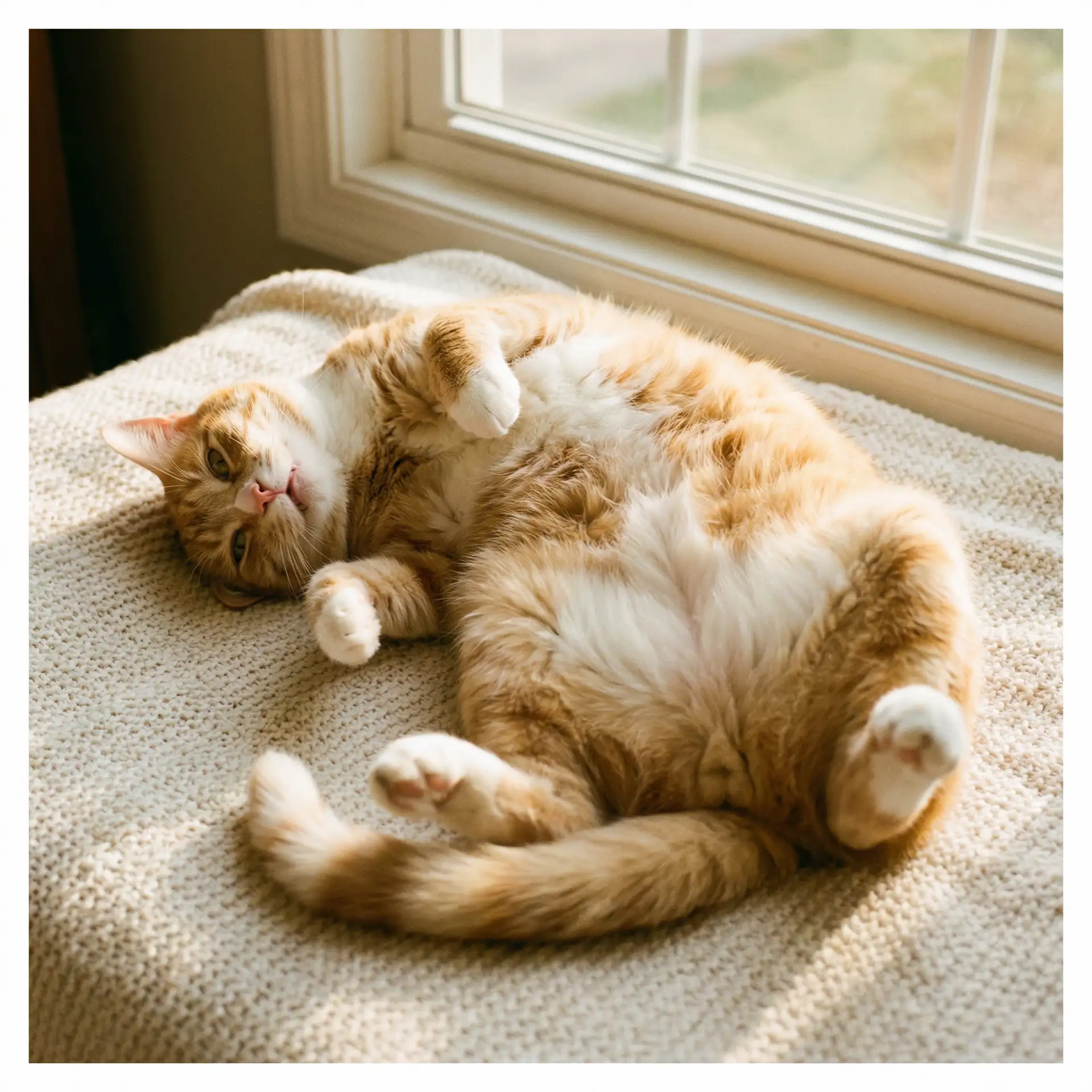 猫咪仰躺露出肚皮 - 坐在学长上写作业
